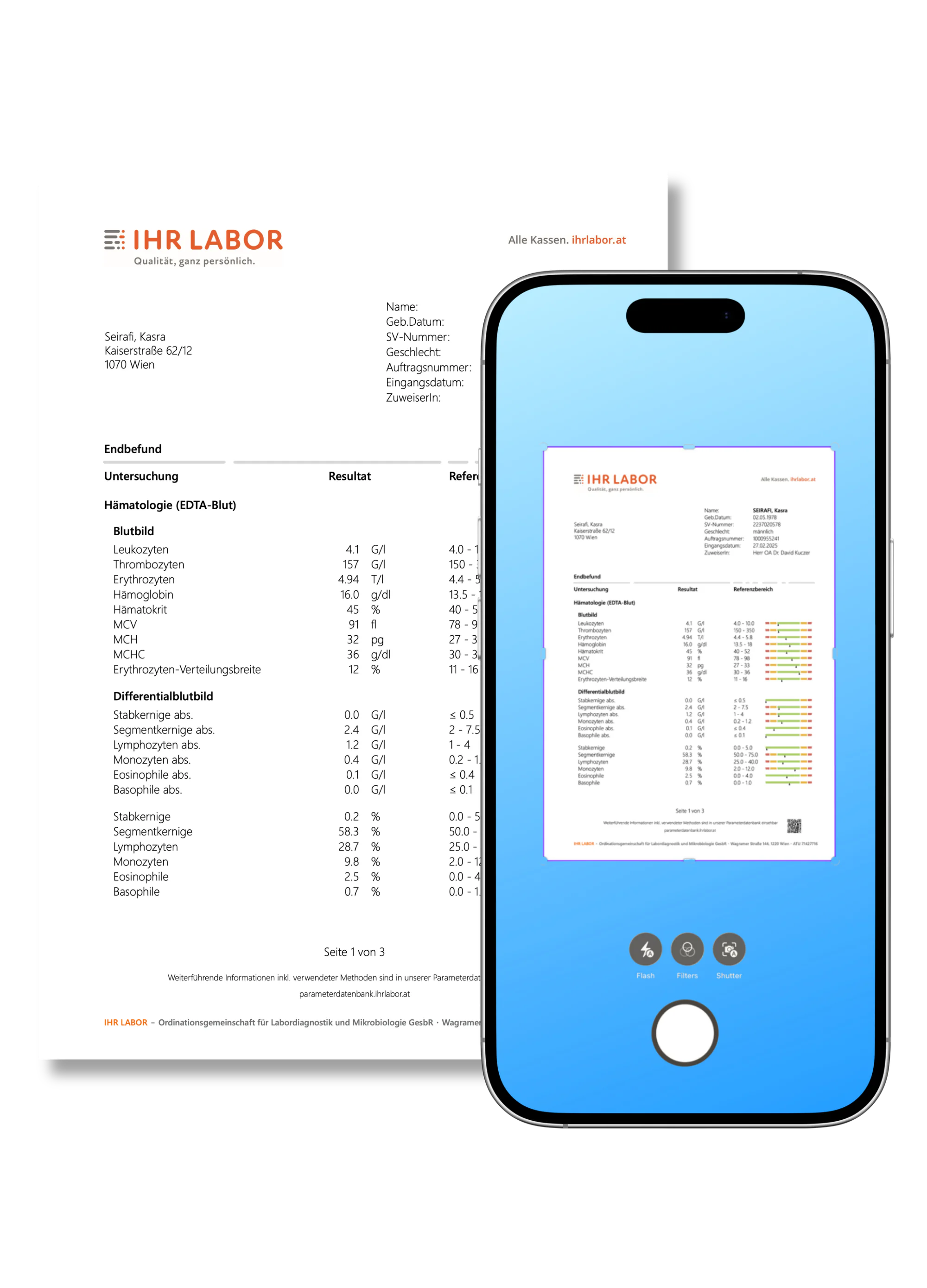 BodyWision health record with organized medical documents